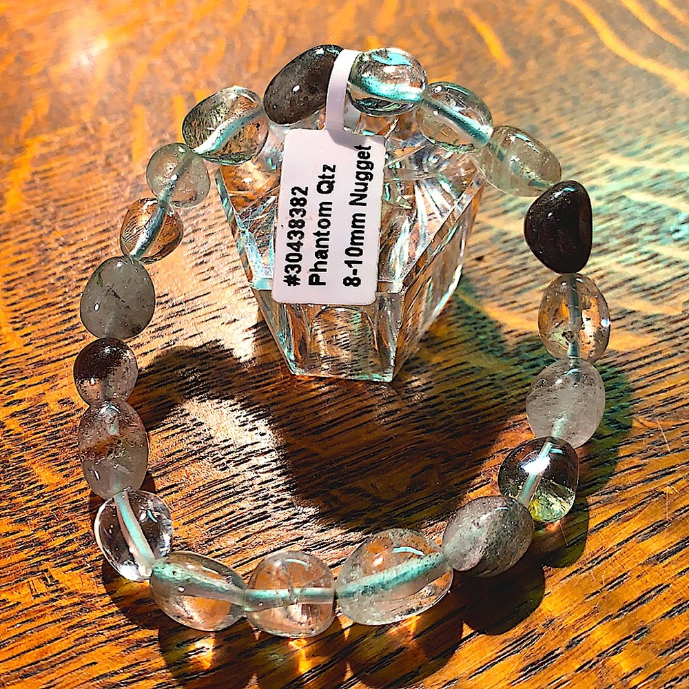 PHANTOM QUARTZ NUGGET BRACELET STRETCH NEW HEALING STONES